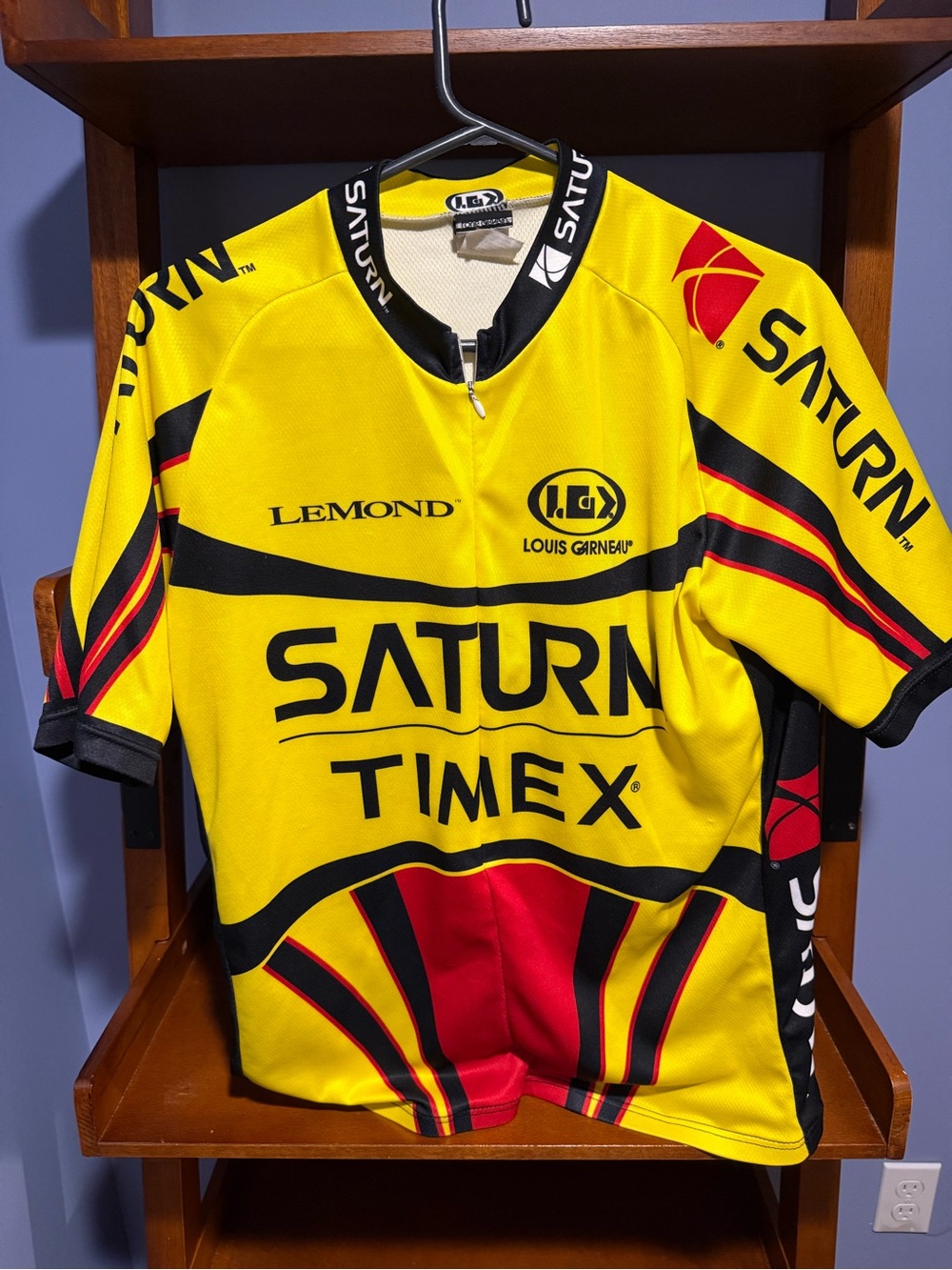 Saturn Timex Men's Yellow & Red Cycling Jersey by Louis Garneau